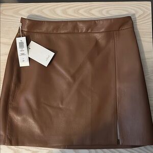 Brown Leather Skirt